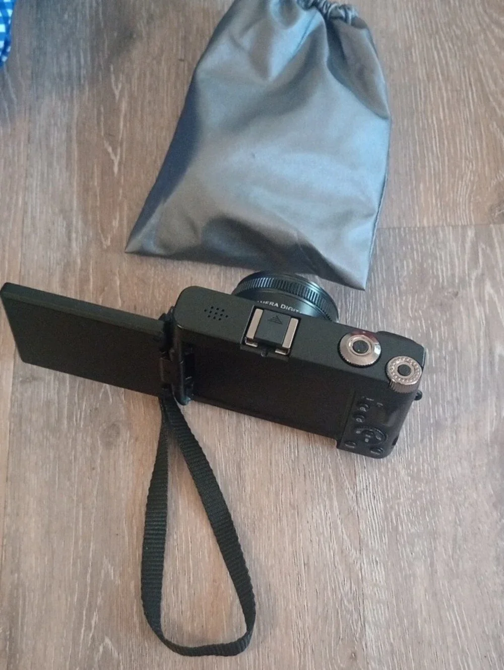 Compact 4K Digital Camera in Black with Carry Pouch